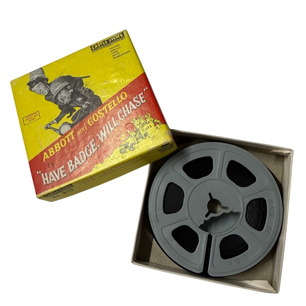 Vintage Abbott and Costello Have Badge Will Chase 8mm Castle Films No 850 Boxed